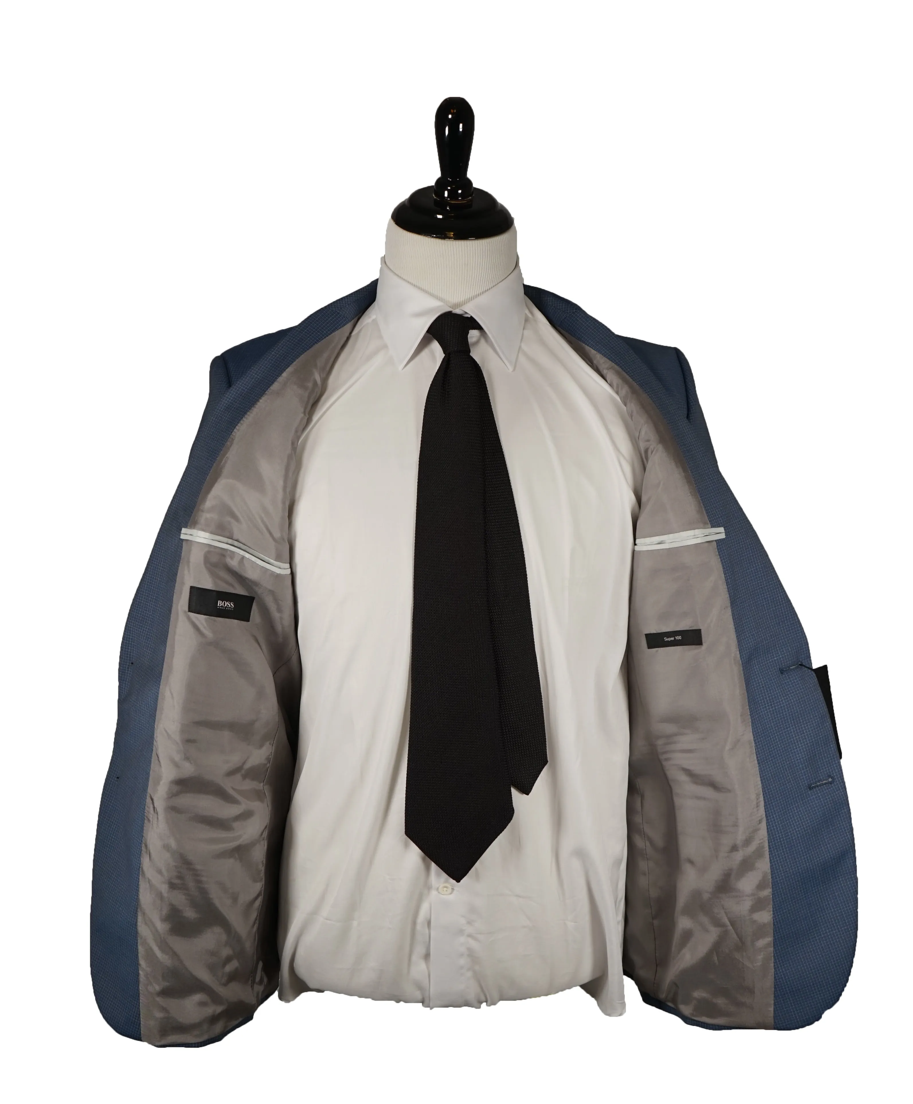 HUGO BOSS - Medium Blue Check Suit - 40R
