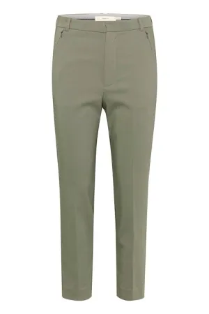 Inwear Slim Leg Angle Length Trousers in Green