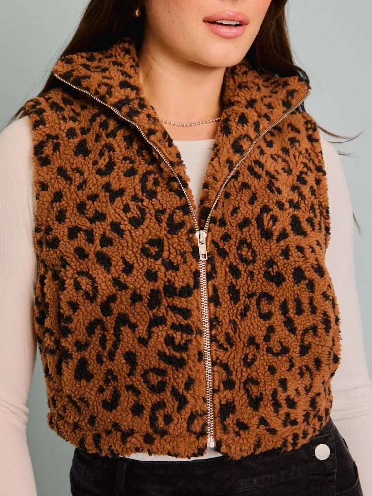 Irene- Sherpa Cropped Vest