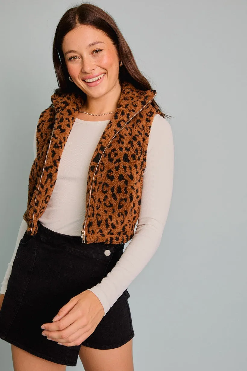 Irene- Sherpa Cropped Vest