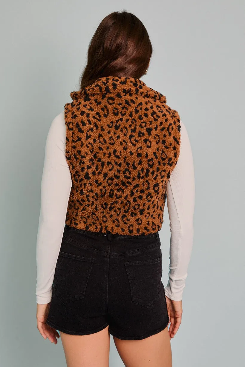 Irene- Sherpa Cropped Vest