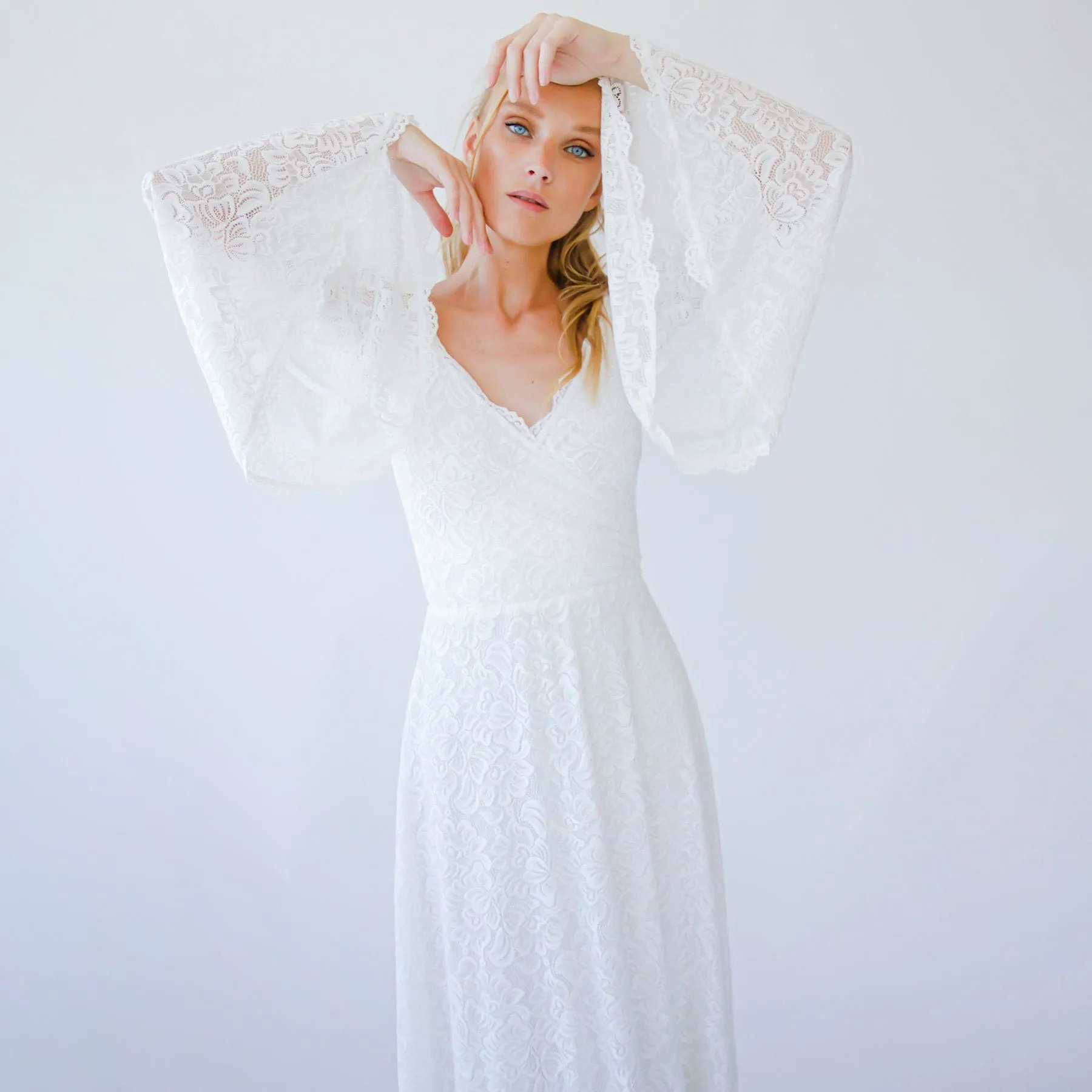 Ivory Off the shoulder dress #1279