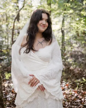 Ivory Off the shoulder dress #1279