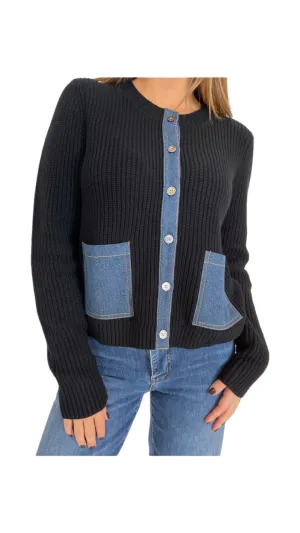 J SOCIETY-2 Pocket Cardigan Black