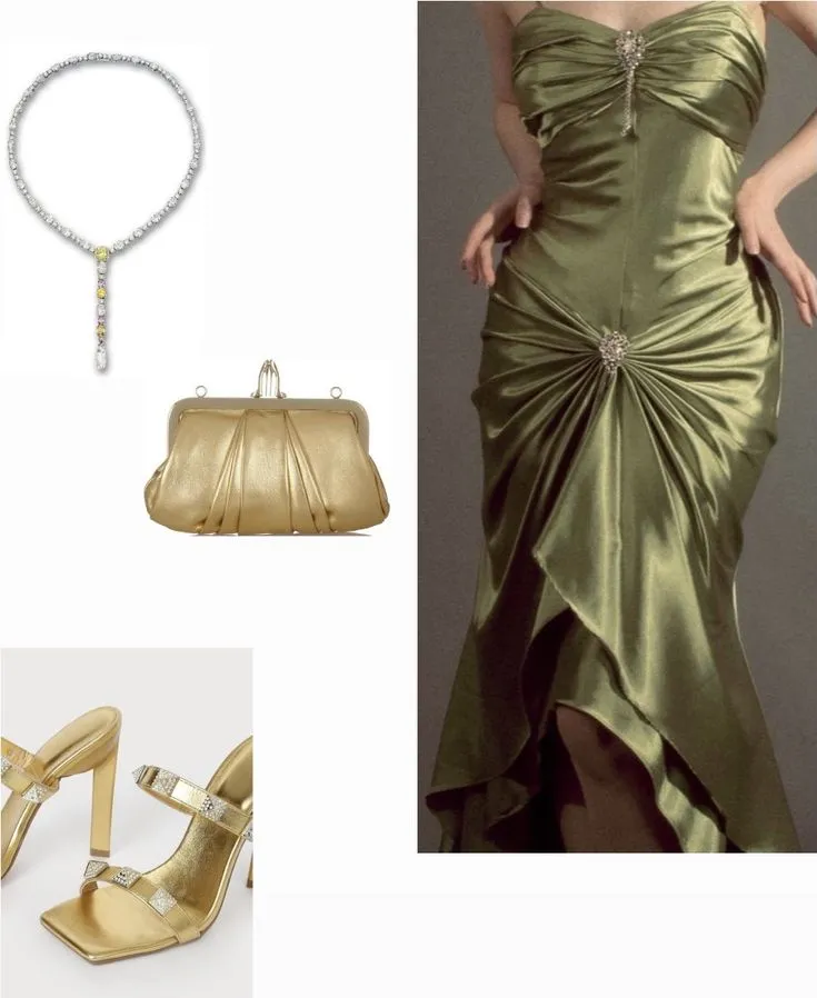 JazzHer Pretty Mermaid Spaghetti Straps Green Satin Ruffles Evening Dress Prom Dresses (PRE-ORDER)