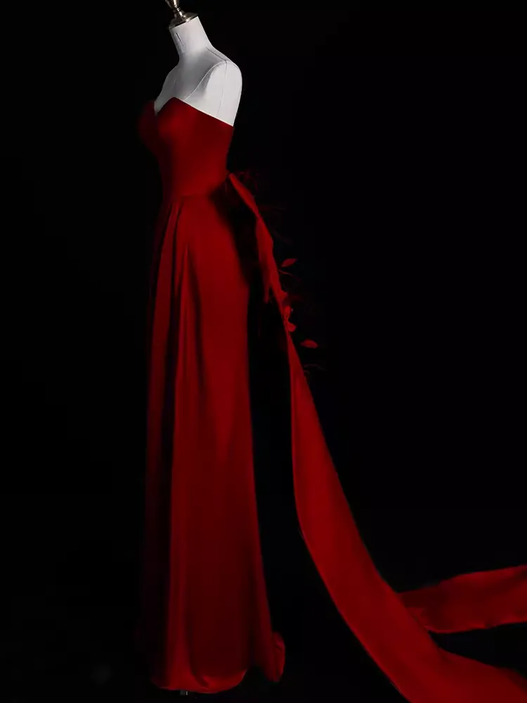 JazzHer Sexy Mermaid Long Red Prom Dresses D  (PRE-ORDER)
