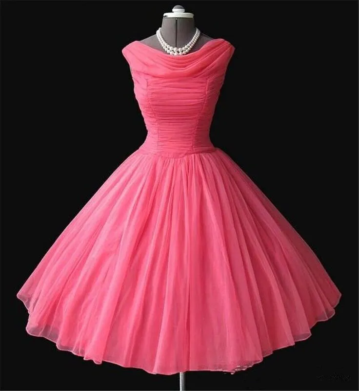 JazzHer Vintage 's Short Tulle Knee Length Sleeveless Homecoming Dresses (PRE-ORDER)