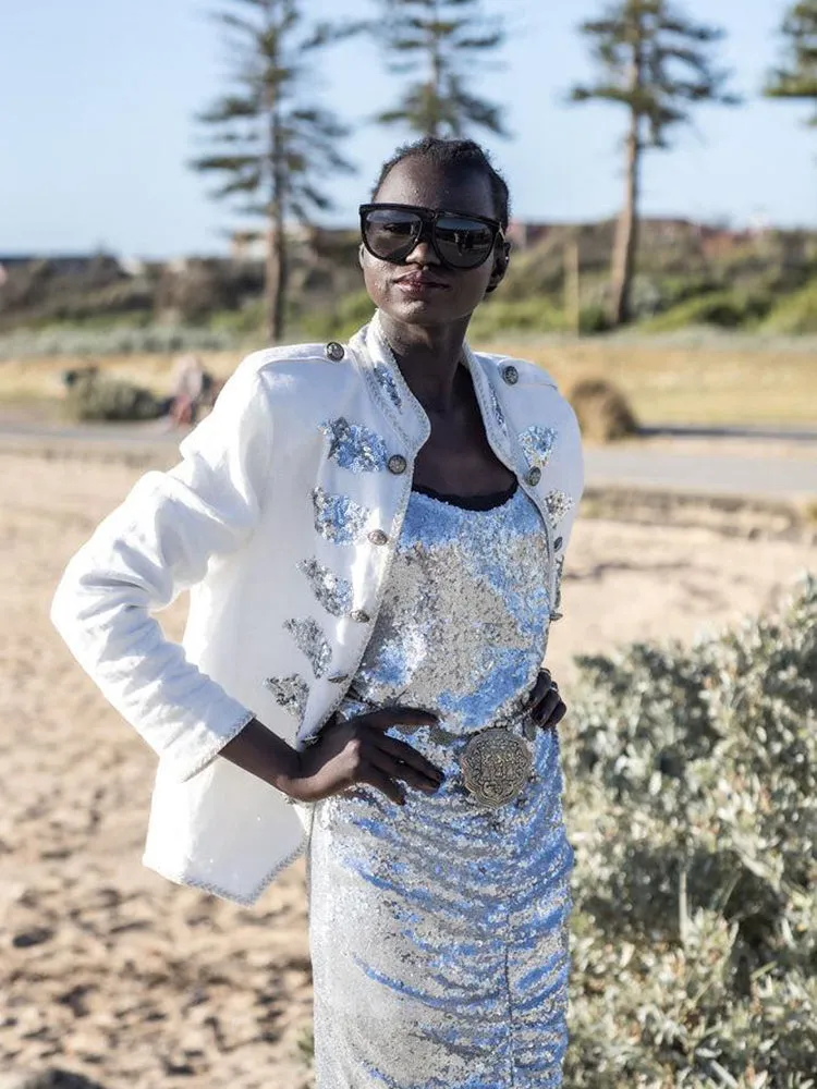 Joey the Label | Military Jacket | Silver Sequin