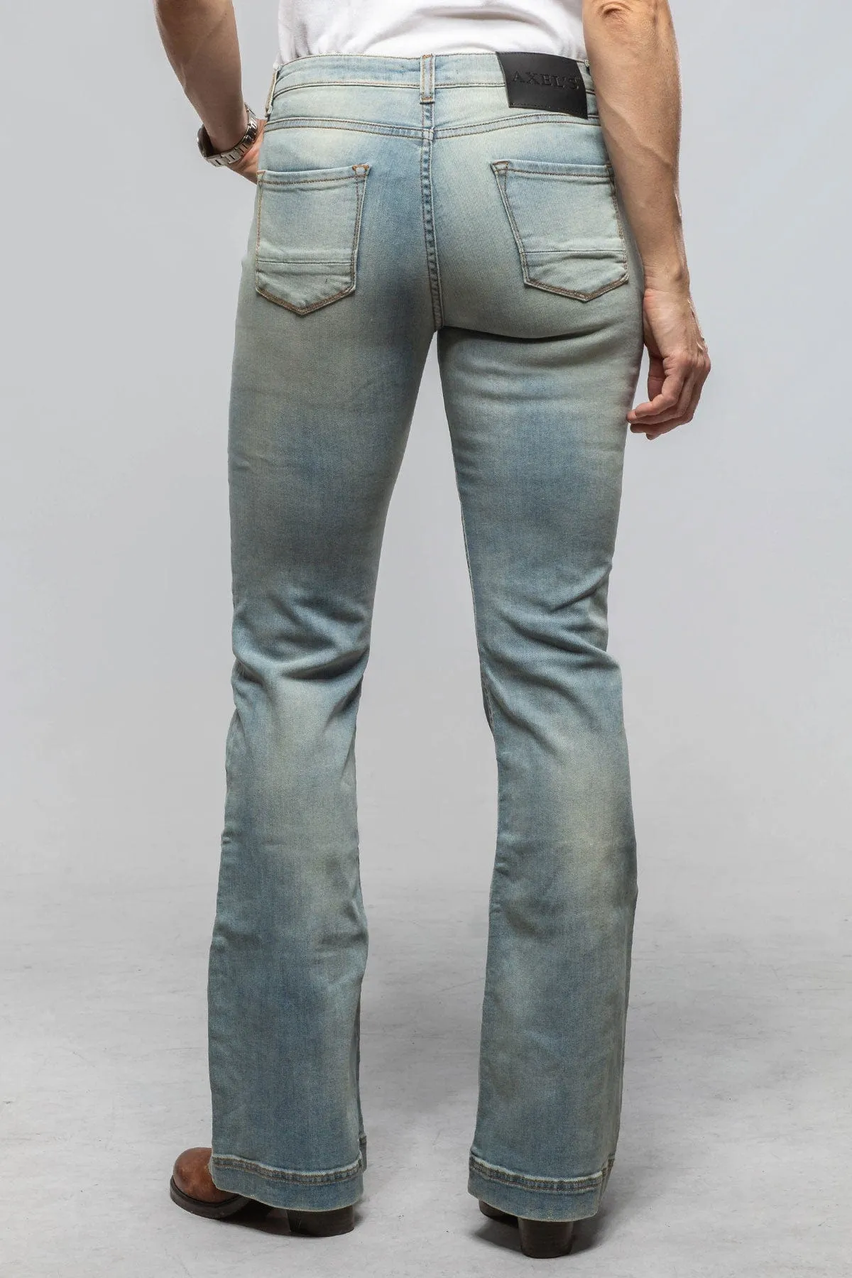 Jordan Fringe Flare Jean In Dublin Blue Wash