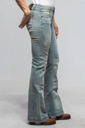 Jordan Fringe Flare Jean In Dublin Blue Wash