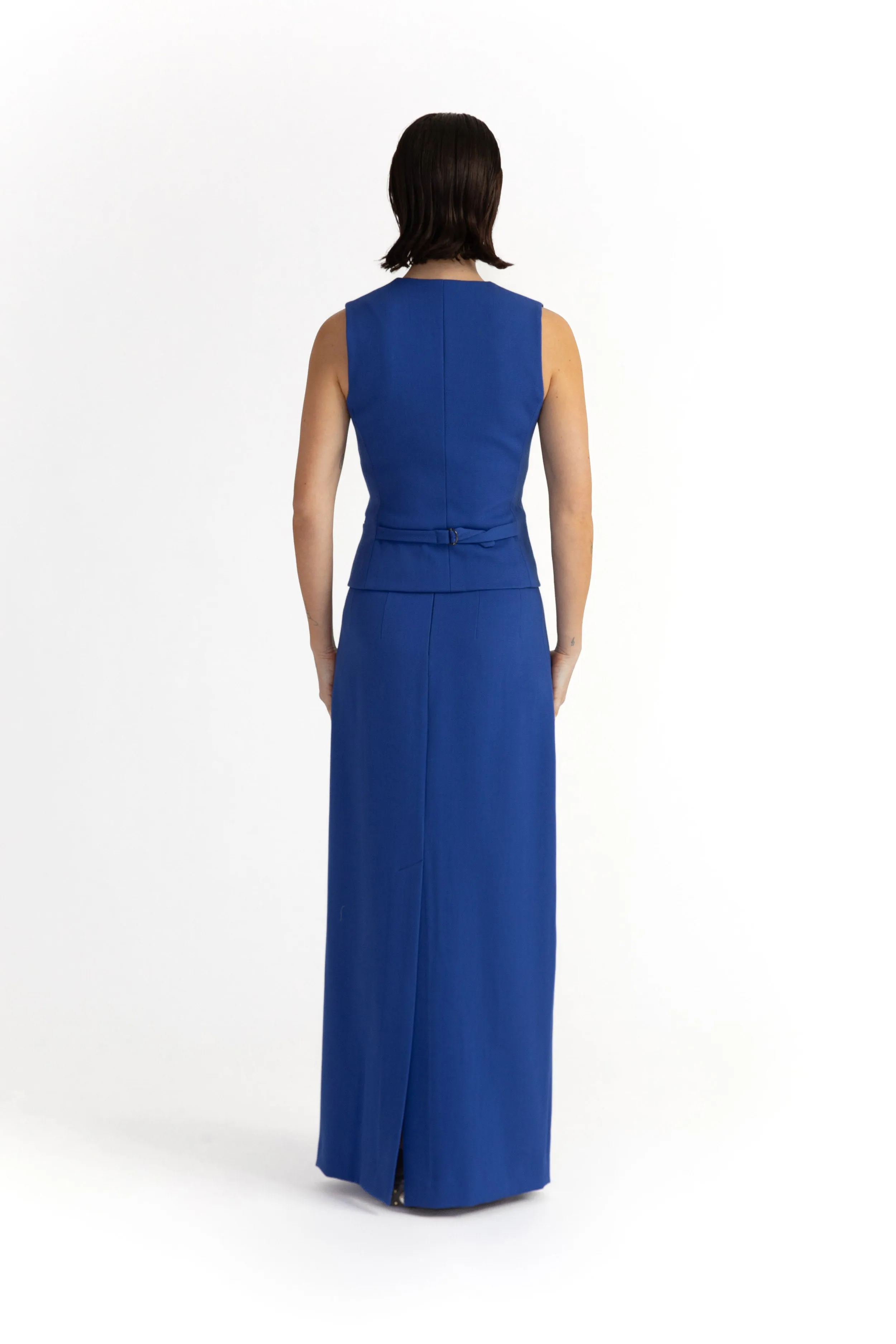 Kalmar Skirt - High-waisted maxi skirt in electric blue