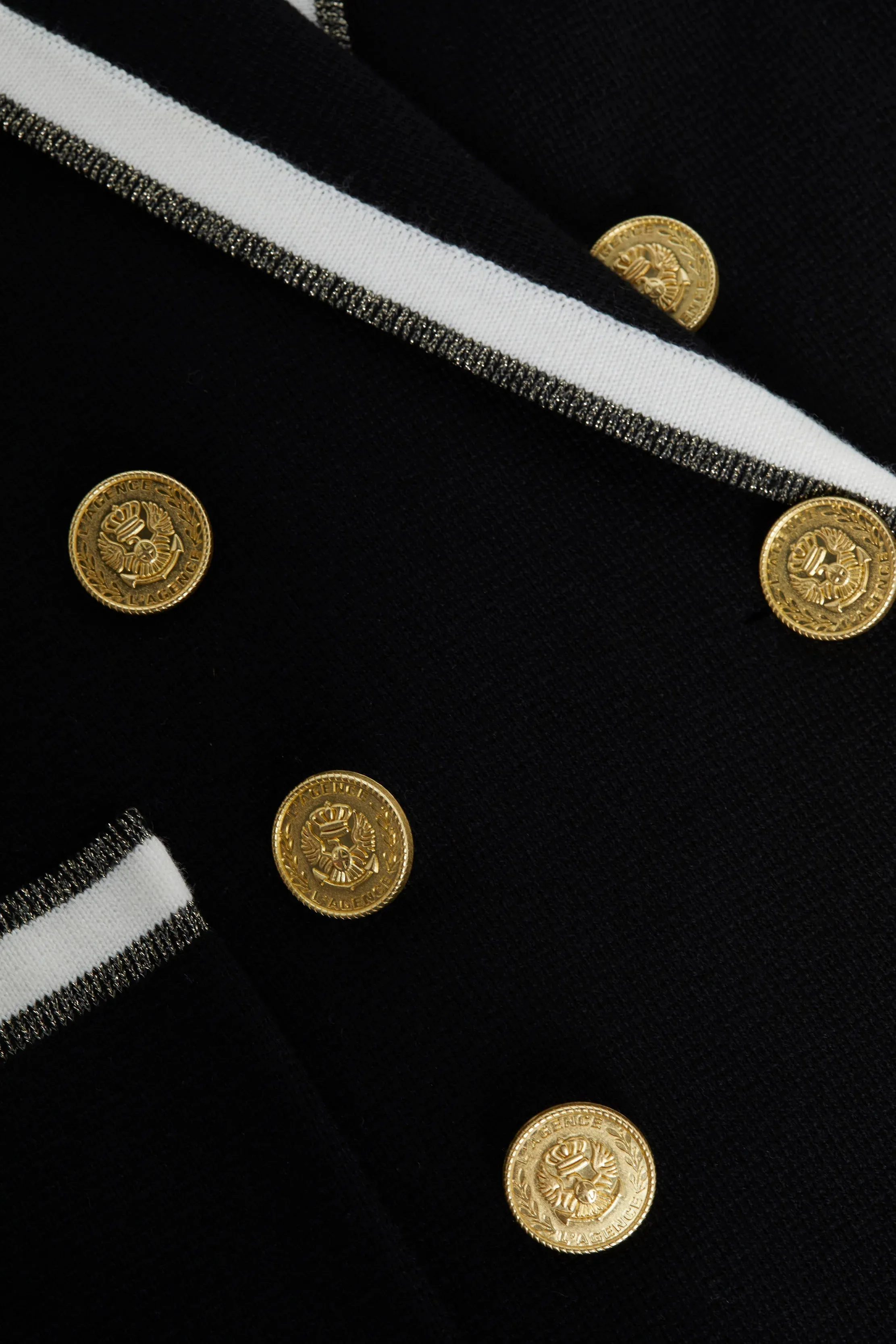 Kenji Oversized Knit Blazer - Black White Gold Lurex