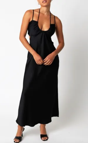 Key Hole Halter Maxi Dress