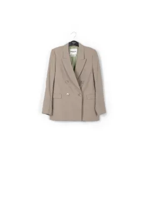 Khaki double-breasted blazer