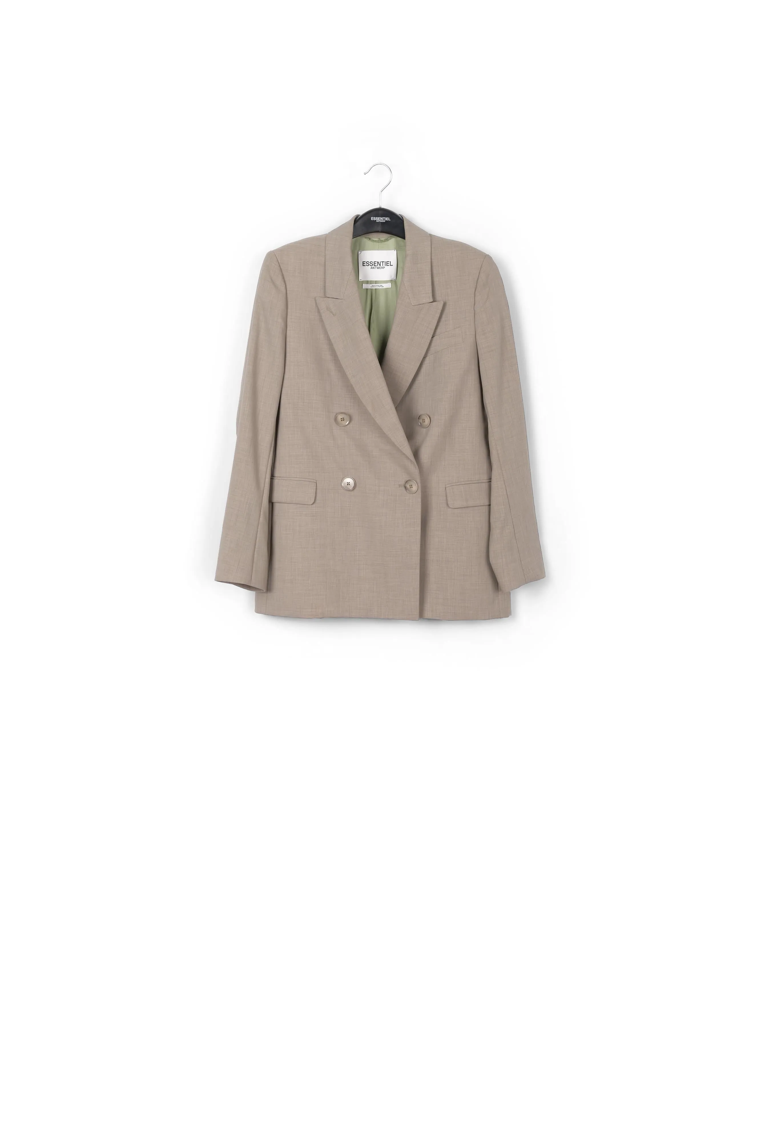 Khaki double-breasted blazer
