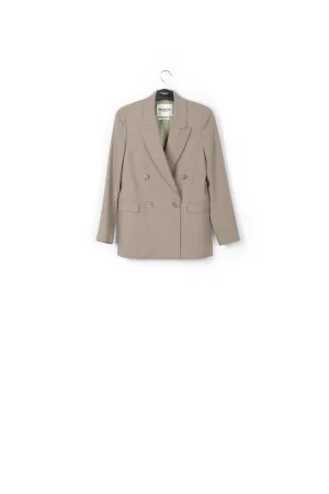 Khaki double-breasted blazer