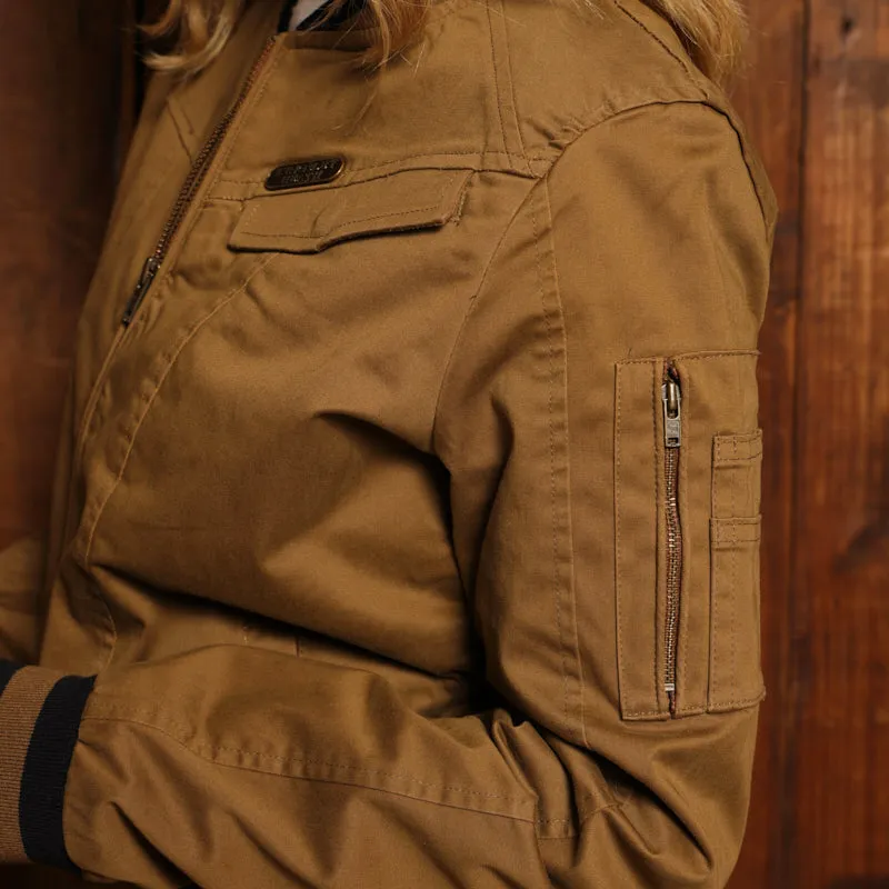 Kingsley Heath Military Luxe Bomber Jacket - Olive