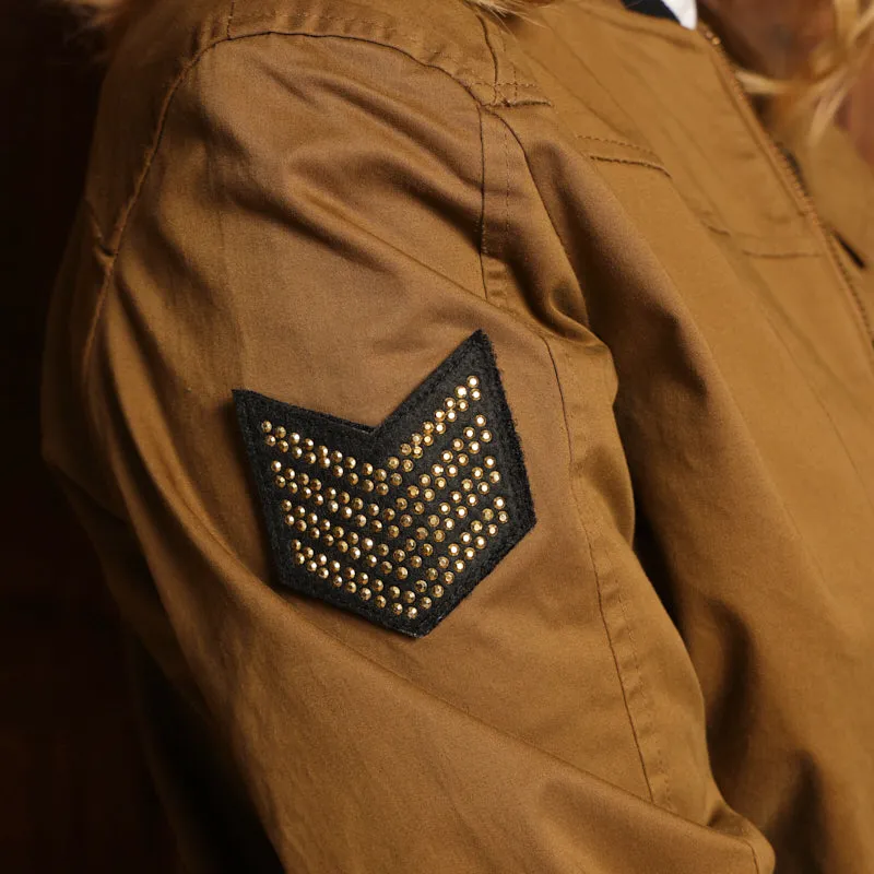 Kingsley Heath Military Luxe Bomber Jacket - Olive