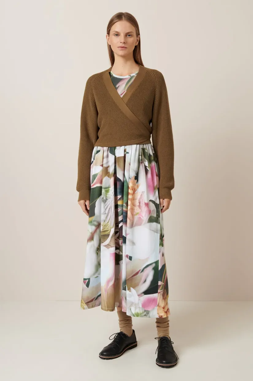 Kowtow Composure Cardigan - Dark Spice