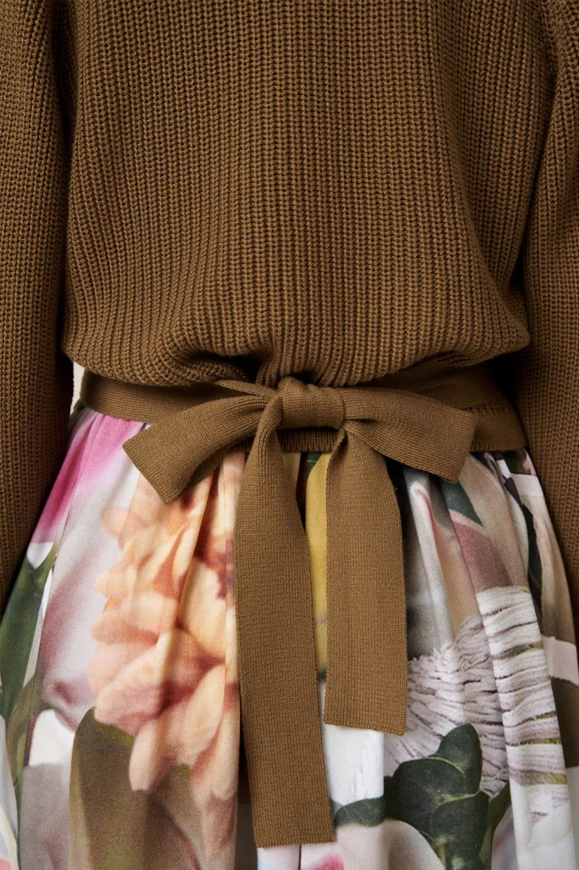 Kowtow Composure Cardigan - Dark Spice