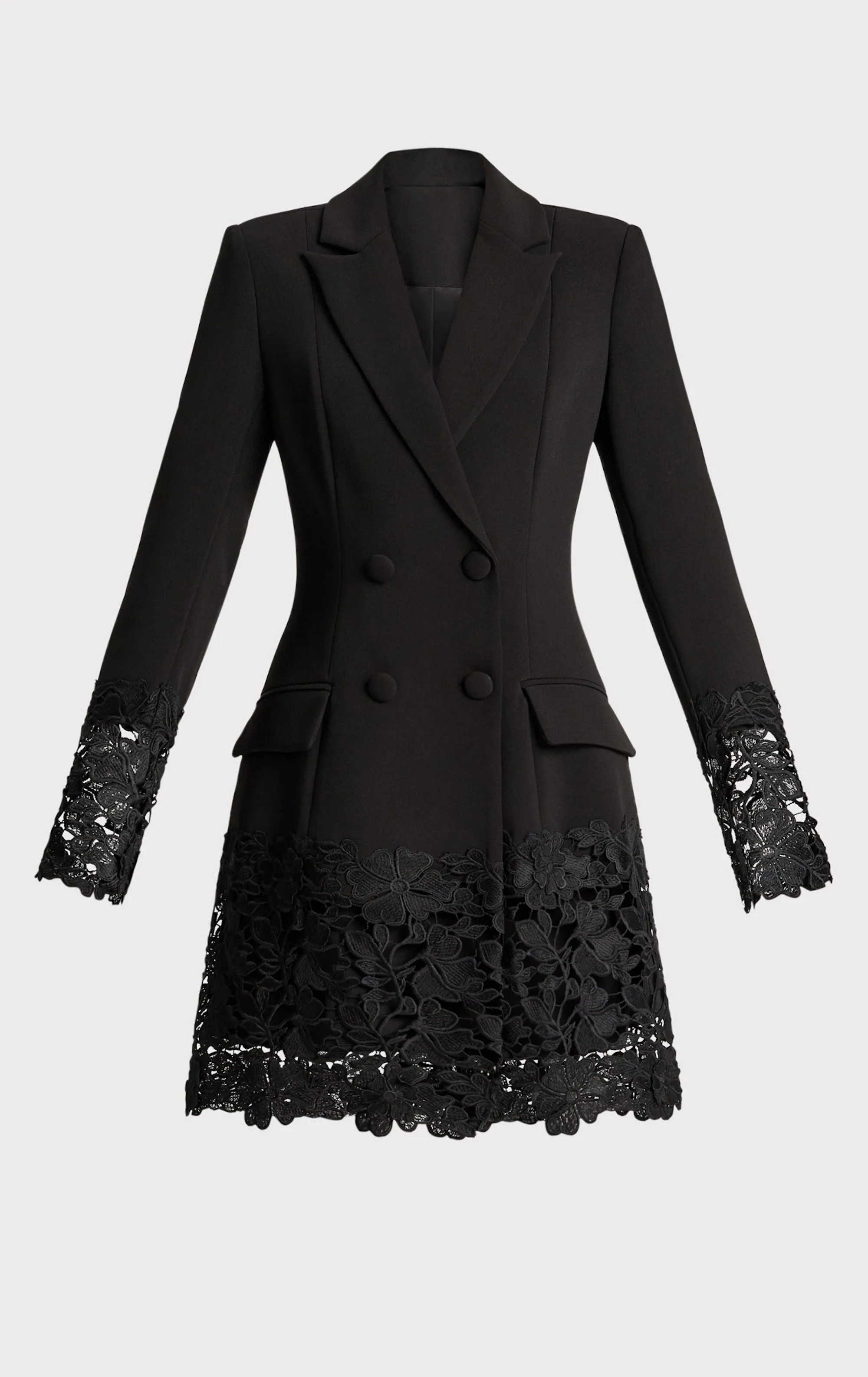 LACE EMBROIDERED BLAZER MINI DRESS