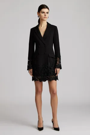 LACE EMBROIDERED BLAZER MINI DRESS