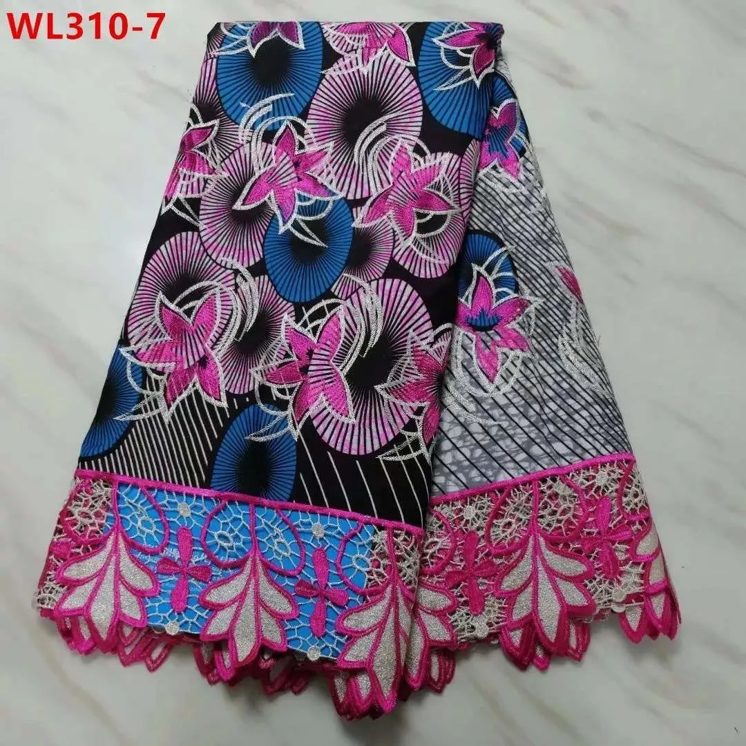 Lace Fabrics With Embroidery Net Lace - Combo Color 5 Yards