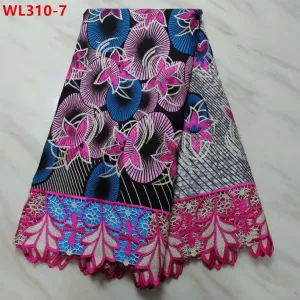 Lace Fabrics With Embroidery Net Lace - Combo Color 5 Yards