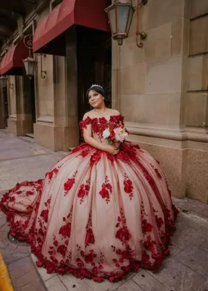Lace Quinceanera Dresses Ball Gown Off shoulder Dresses