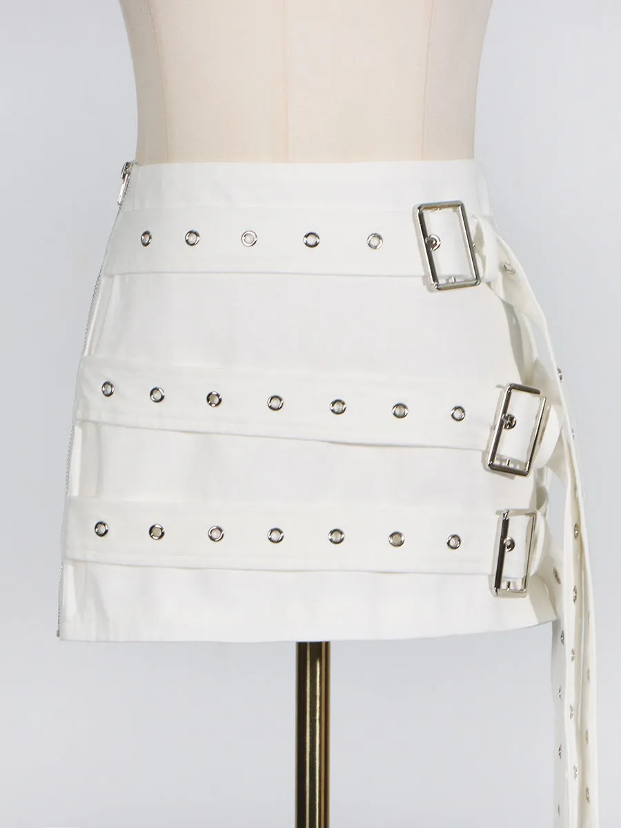 Lace-Up Blazer   High-Waisted Skirt Suit