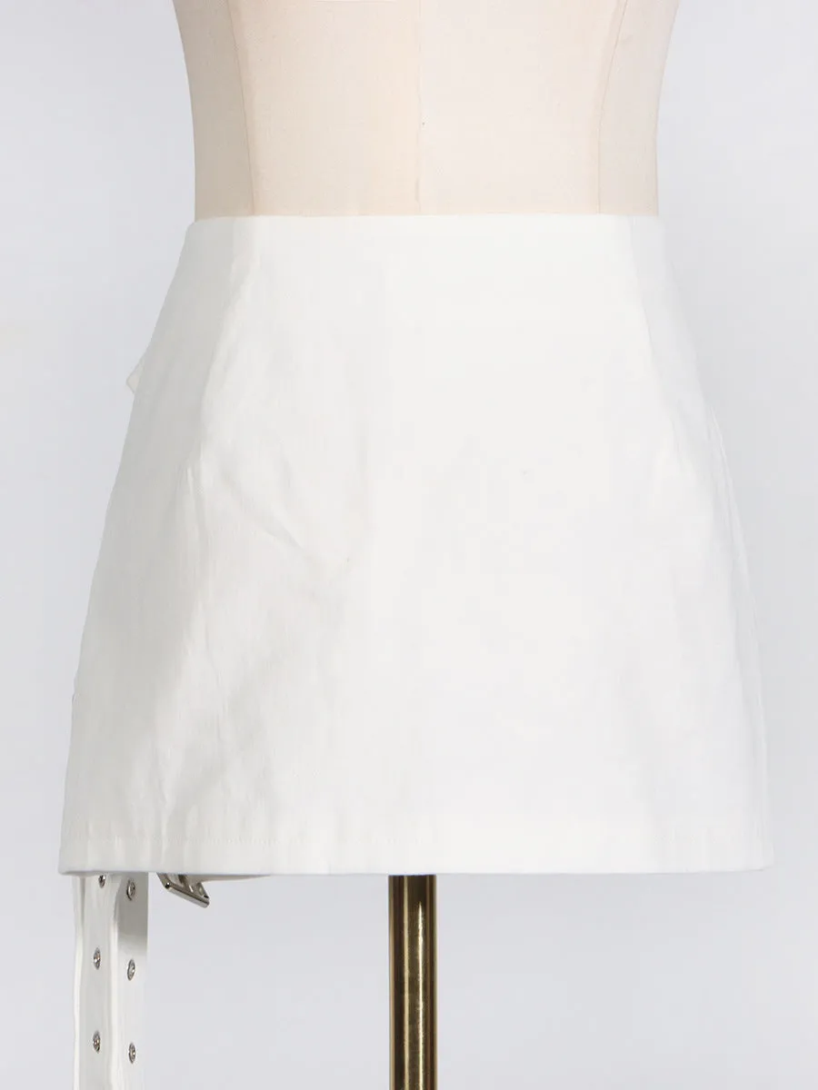 Lace-Up Blazer   High-Waisted Skirt Suit