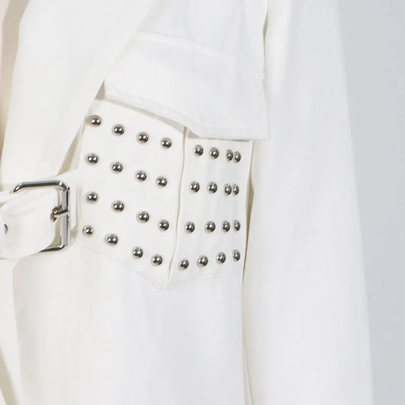 Lace-Up Blazer   High-Waisted Skirt Suit