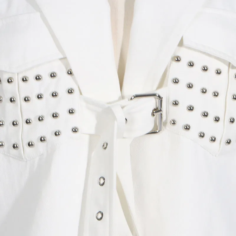 Lace-Up Blazer   High-Waisted Skirt Suit