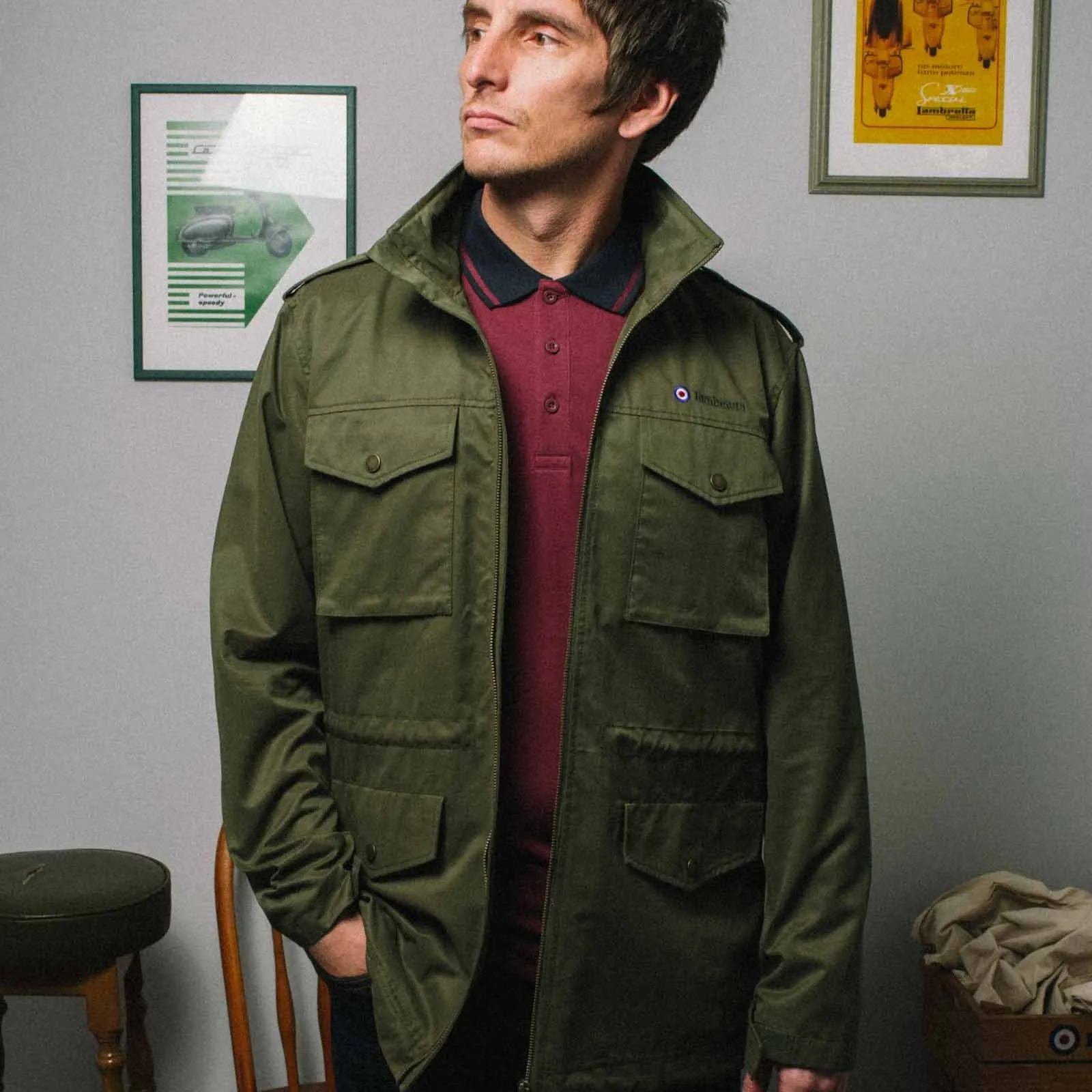 Lambretta Mens M-65 Military Jacket - Khaki