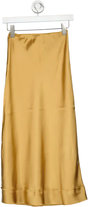 Lee Mathews Brown Stella Silk Satin Skirt UK 6