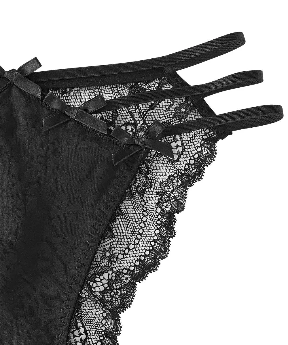 Leopard Satin Cheeky Panty