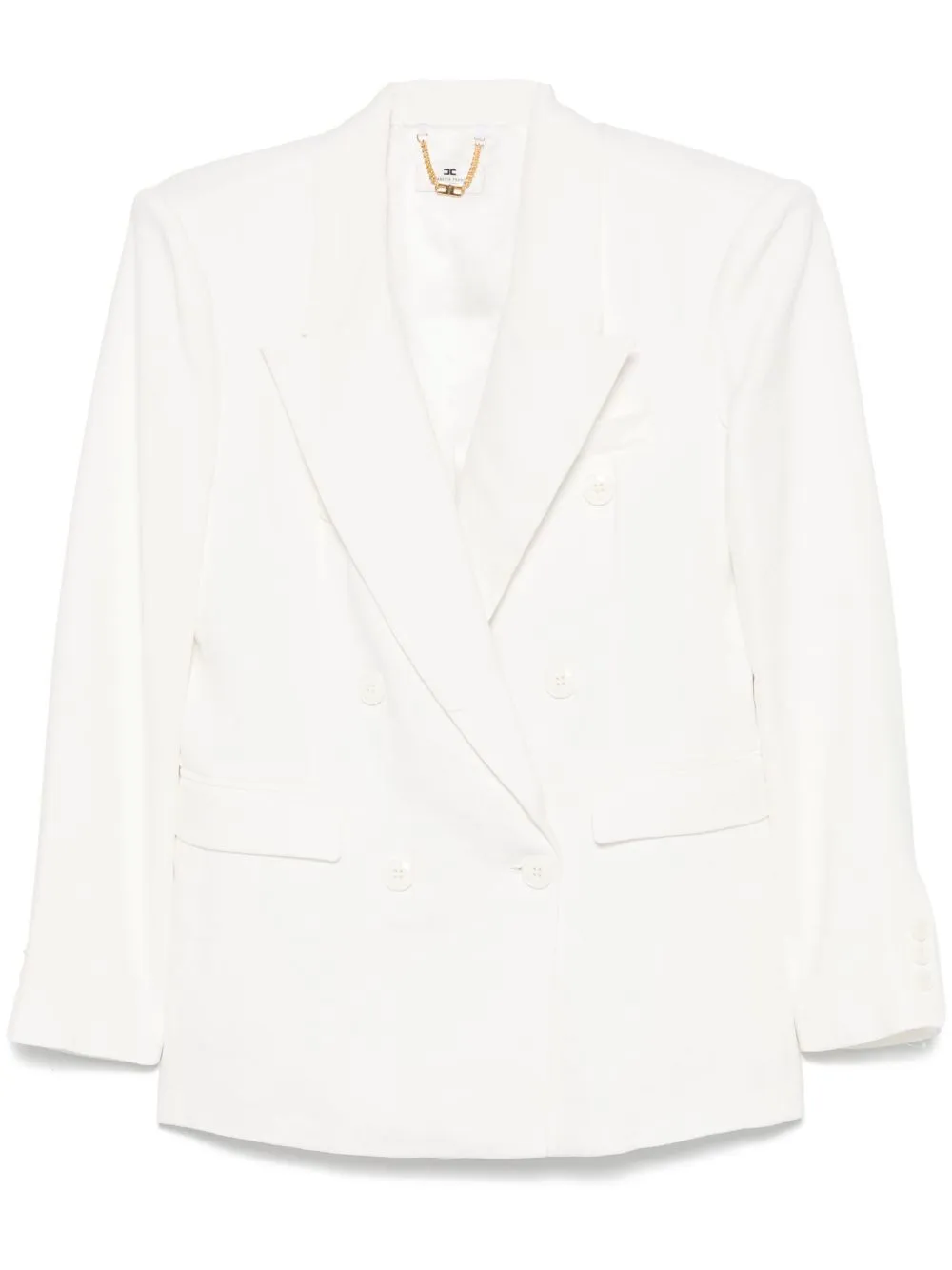 Linen blend double-breasted jacket