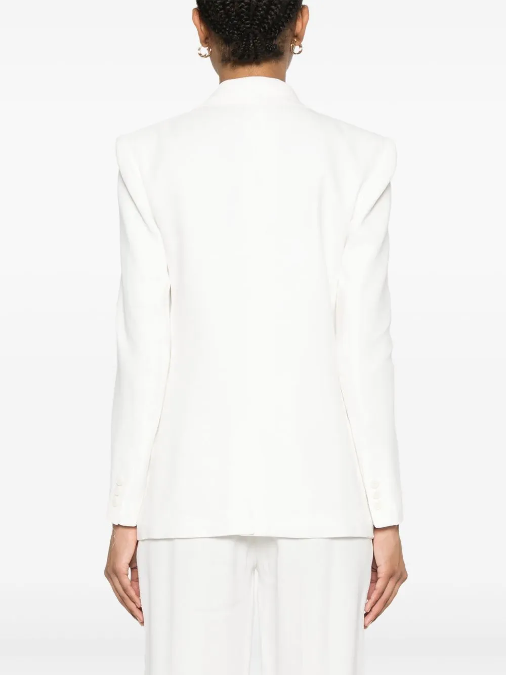 Linen blend double-breasted jacket