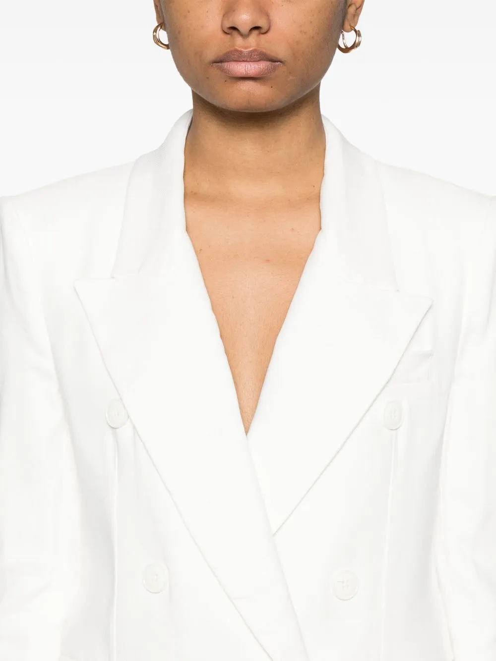 Linen blend double-breasted jacket