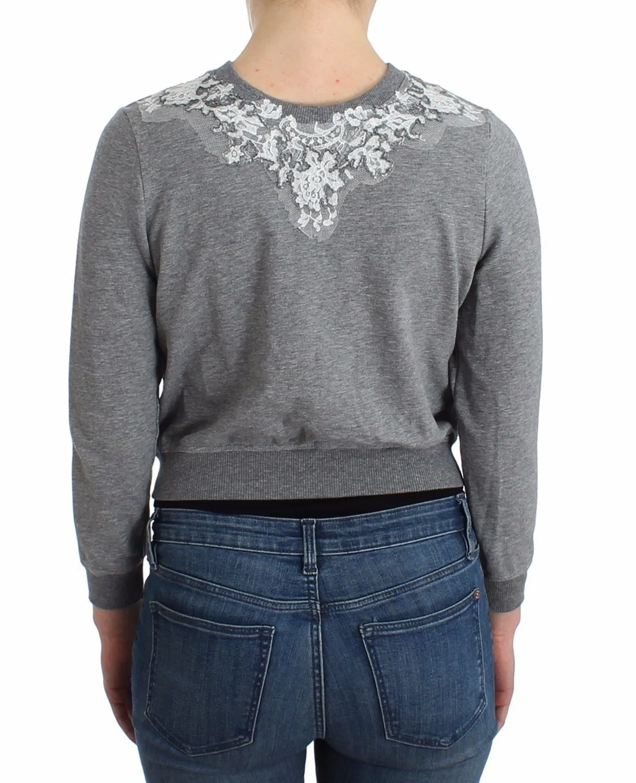 Lingerie Gray Lace Sweater Cardigan Top