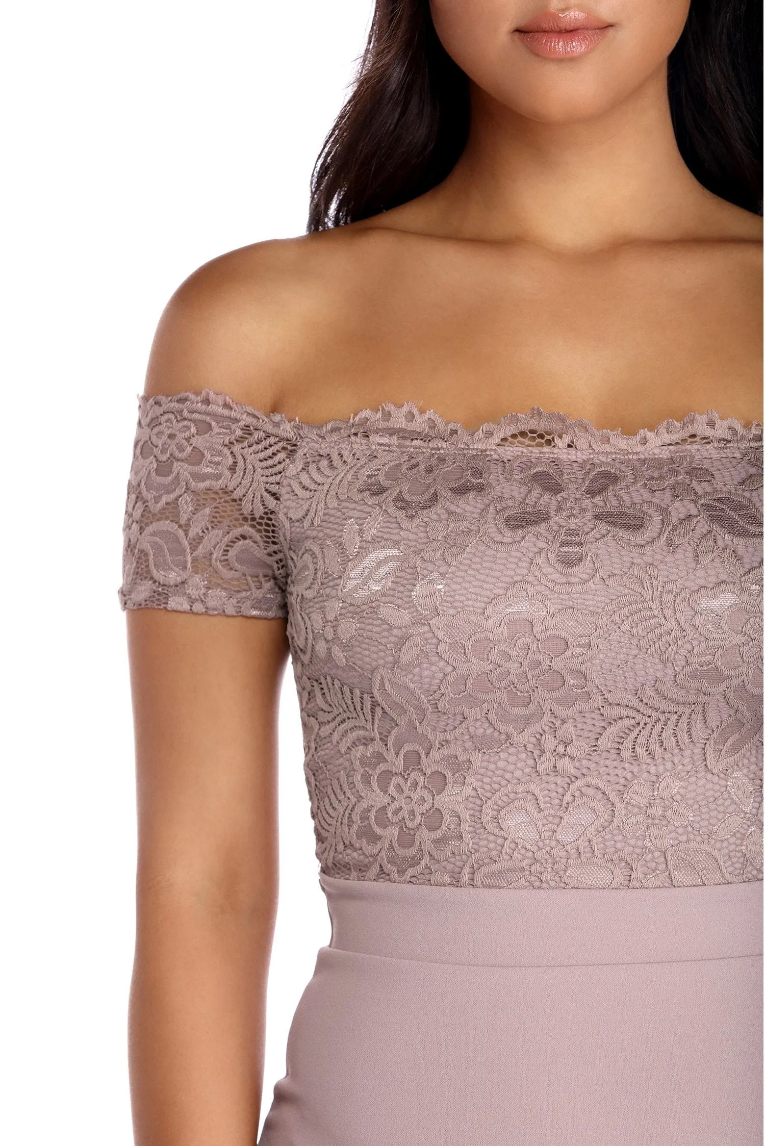 Lola Off The Charming Shoulder Lace Dress