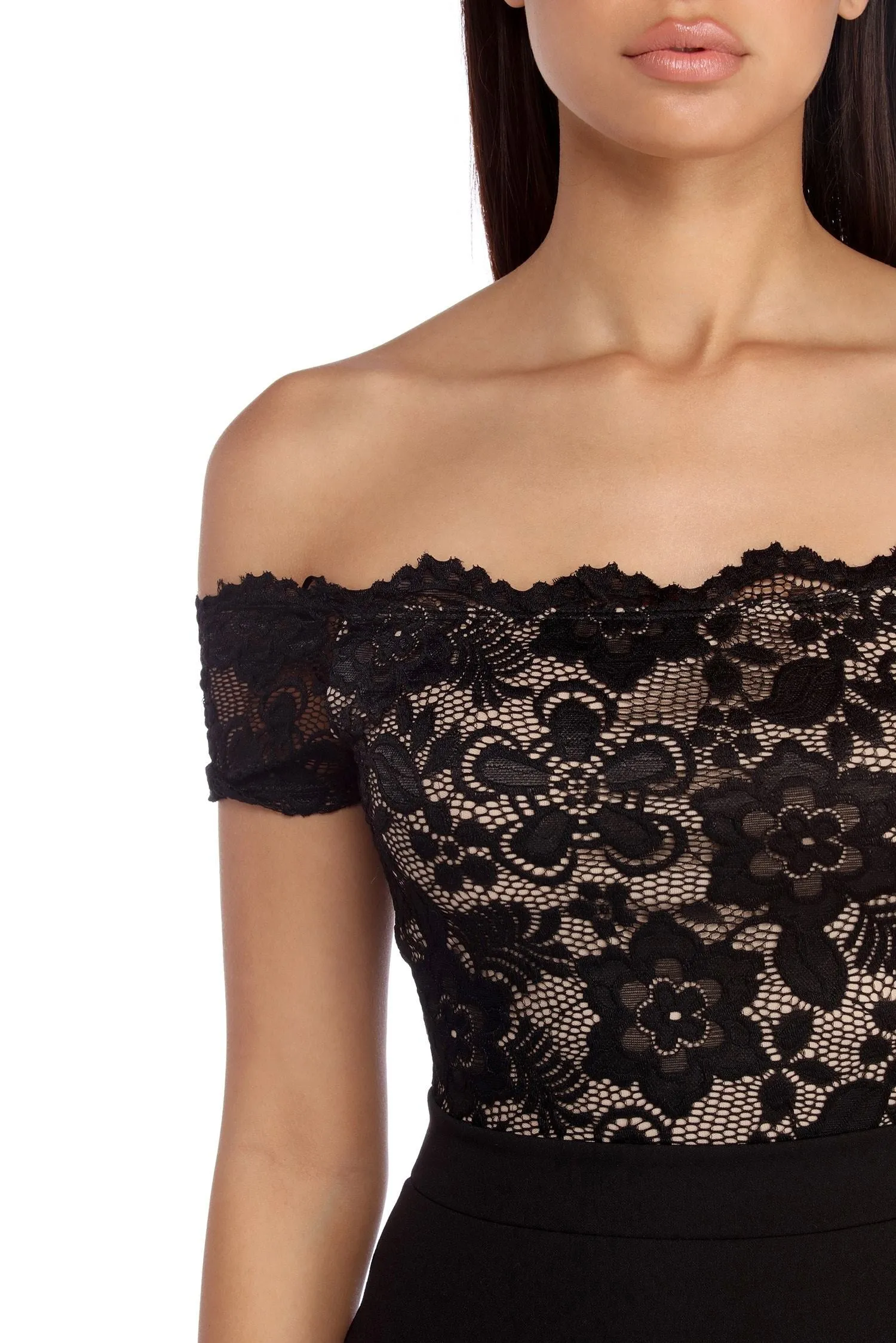 Lola Off The Charming Shoulder Lace Dress
