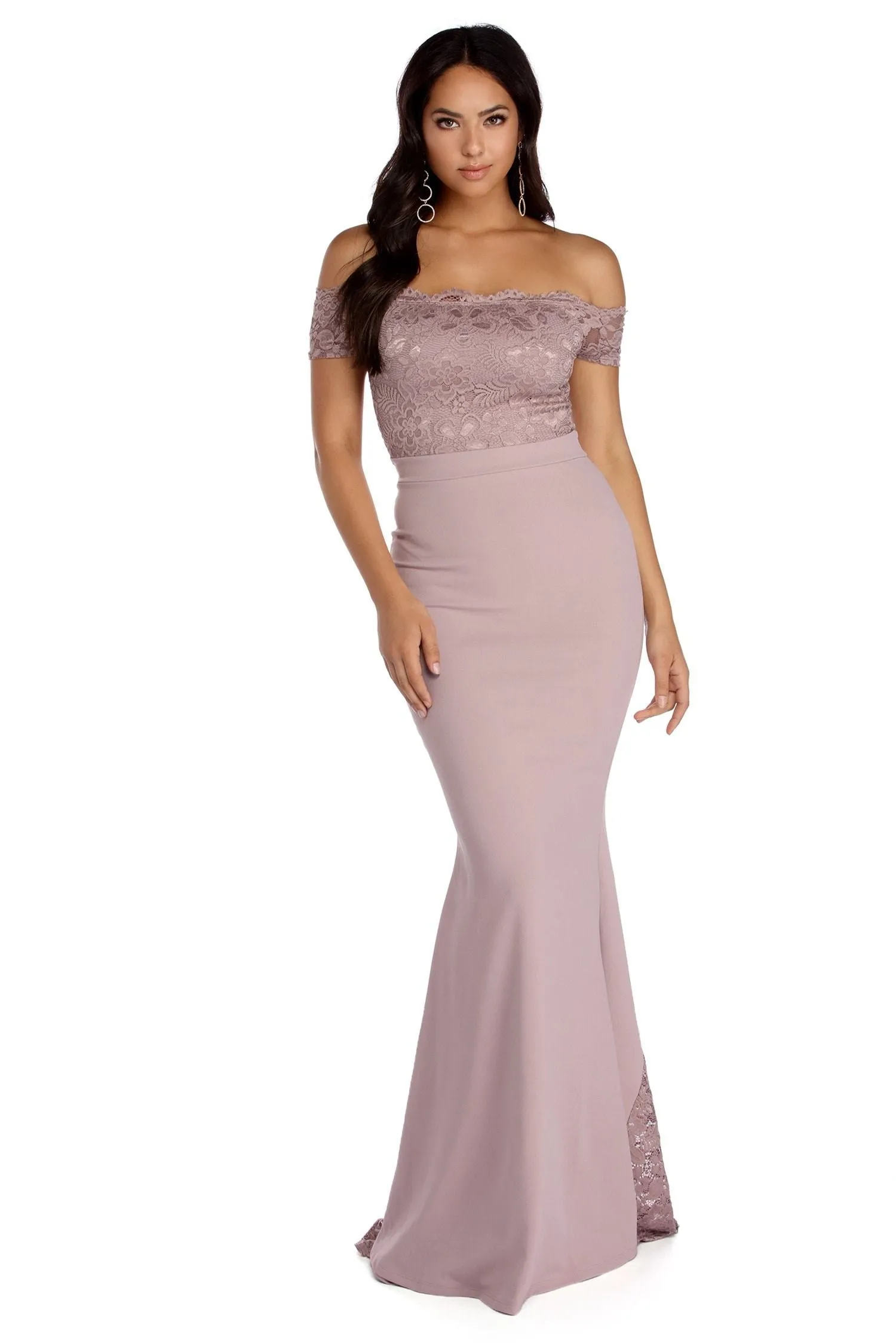 Lola Off The Charming Shoulder Lace Dress