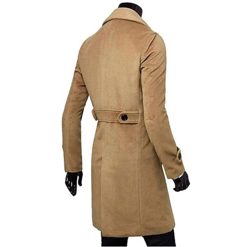 LONG DOUBLE-BREASTED WOOL OVERCOAT