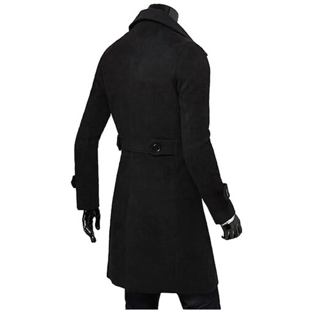 LONG DOUBLE-BREASTED WOOL OVERCOAT