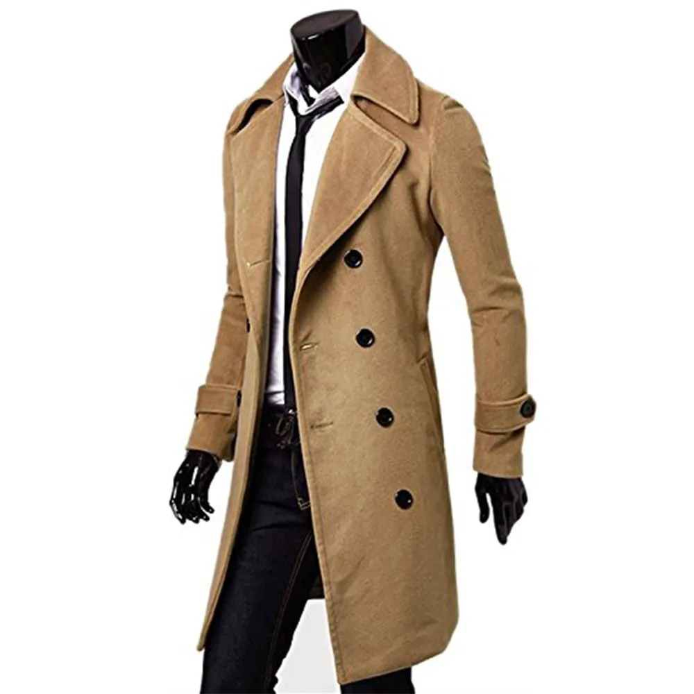 LONG DOUBLE-BREASTED WOOL OVERCOAT