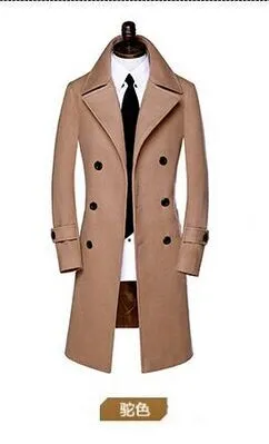 LONG WOOL DOUBLE-BREASTED OVERCOAT