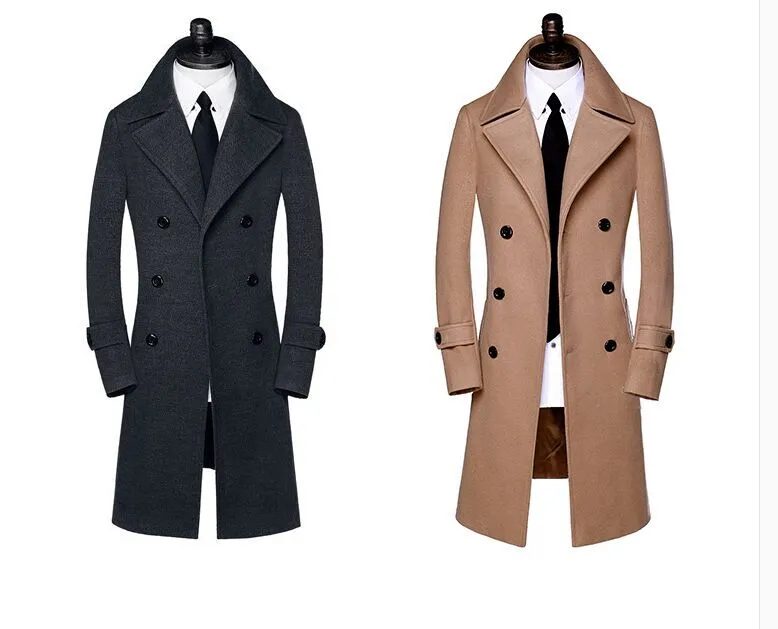 LONG WOOL DOUBLE-BREASTED OVERCOAT
