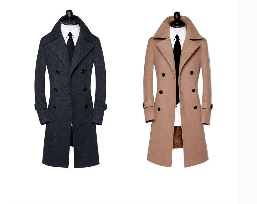 LONG WOOL DOUBLE-BREASTED OVERCOAT