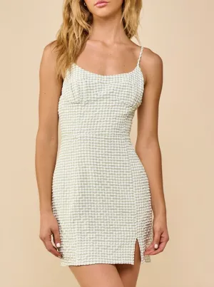 Low Back Sleeveless Gingham Mini Dress